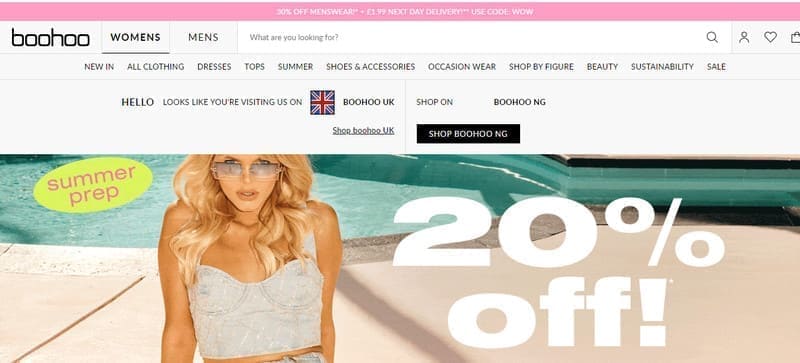 Boohoo store